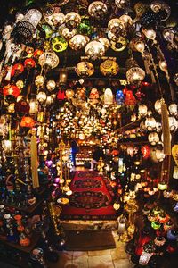 View of market stall in store