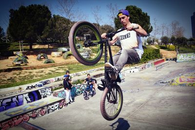 Man riding bicycle