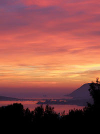 Scenic view of dramatic sky during sunset