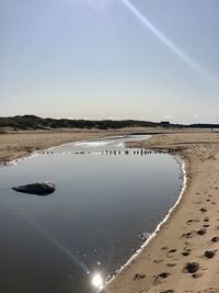 High angle view of beach against sky