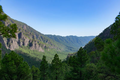 Looking south along the volcanic ridge in la palma, canary islands, spain