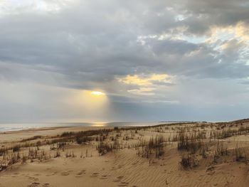 Scenic view of land against sky