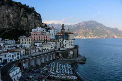 Aerial view of buildings in city