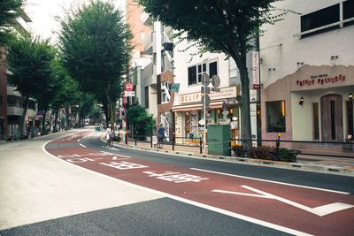 Road along buildings