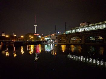 Illuminated city at night