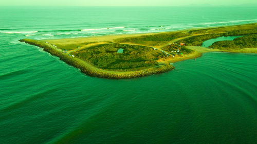 High angle view of sea shore