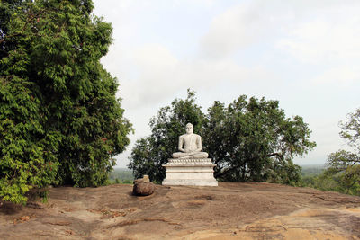 View of buddha statue against trees