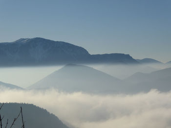 Scenic view of mountains against sky