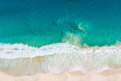 High angle view of sea waves