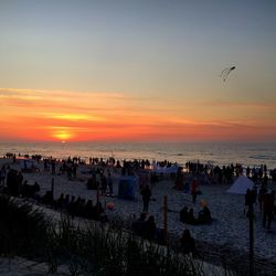 Scenic view of sea at sunset