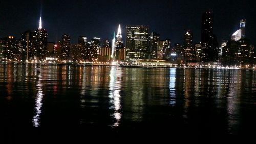 City lit up at night