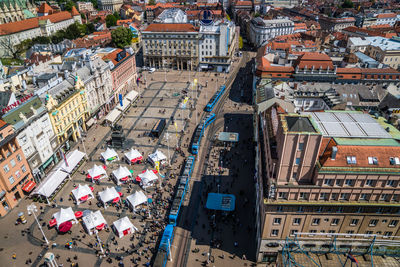 High angle view of cityscape