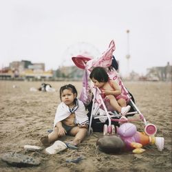 Woman sitting on floor