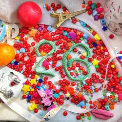 Close-up of multi colored decoration on table