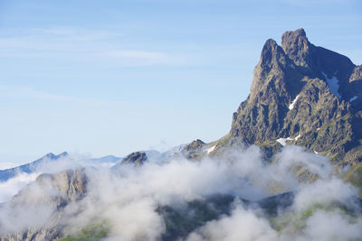 Midi ossau peak in ossau valley, pyrenees in france.