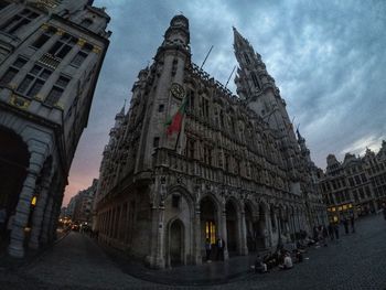 Low angle view of buildings against sky