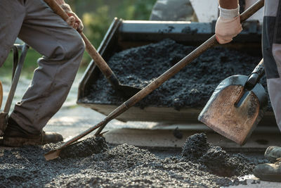 Low section of men working