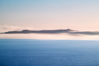 Panorama view of ons and onza islands in the ría de pontevedra in galicia, spain.