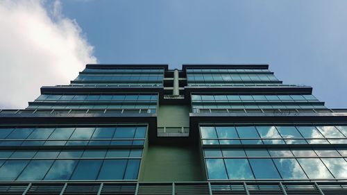 Low angle view of modern building against sky