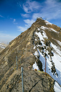 The path leading to the summit of the schilthorn mountain, berner oberland, switzerland.