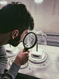 Close-up portrait of man with eyeglasses