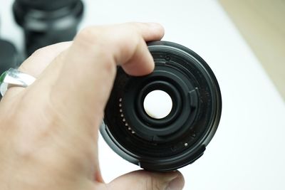 Close-up of hand holding camera