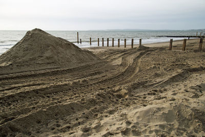 Scenic view of beach against sky