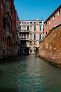 Canal amidst buildings in city of venice