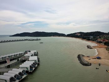 High angle view of sea against sky