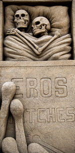 Close-up of statue in cemetery