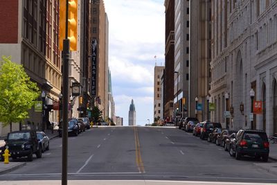 City street with buildings in background