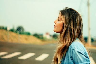 Woman looking at camera