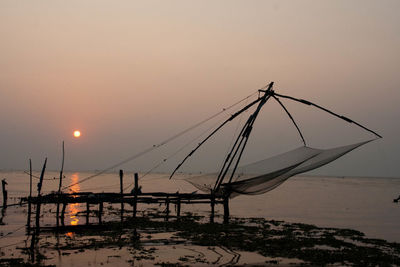 View of sea against sky during sunset