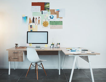 Empty chairs and table at home