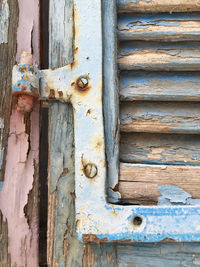 Close-up of rusty wooden door