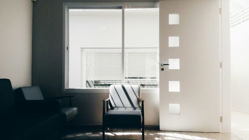 Empty chairs and table