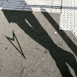 High angle view of shadow on ground