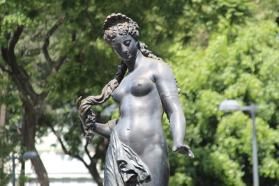 Low angle view of statue in park