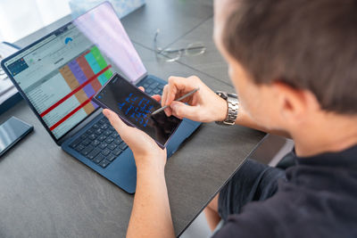 Businesswoman using laptop