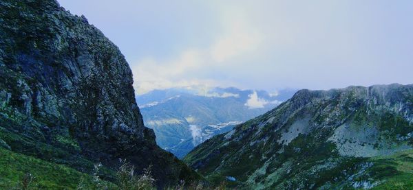 Scenic view of mountains against sky