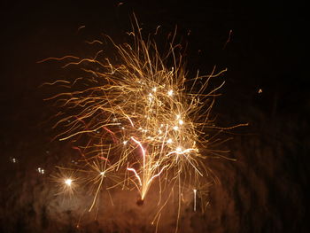 Firework display at night