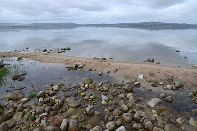 Scenic view of calm lake against sky