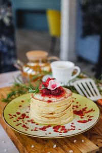 Close-up of food on table