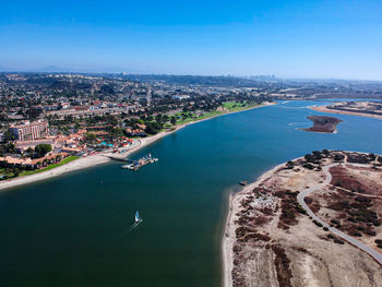 High angle view of mission bay