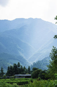 Scenic view of mountains against sky