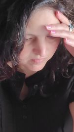 Close-up portrait of a girl smiling