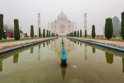 Reflection of taj mahal in pond