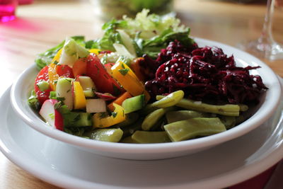 Close-up of salad served in bowl