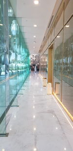 Interior of illuminated building