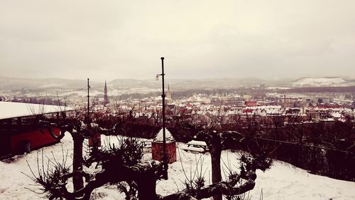 Scenic view of sea against sky during winter